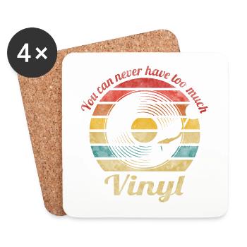 You can never have too much Vinyl Retro Vintage - Untersetzer (4er-Set) - Weiß - Vorne