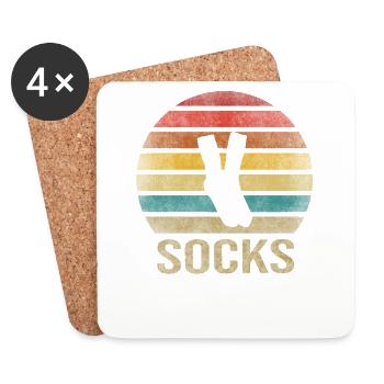 Sock Life Socks Retro Sunset Vintage - Untersetzer (4er-Set) - Weiß - Vorne