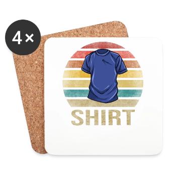 T Shirt Look At My Shirt Retro Sunset Vintage - Dessous de verre (lot de 4) - blanc - Devant