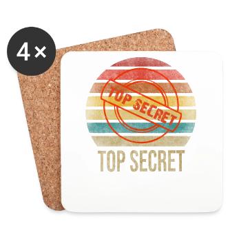 Top Secret Retro Sunset Vintage - Coasters (set of 4) - white - Front