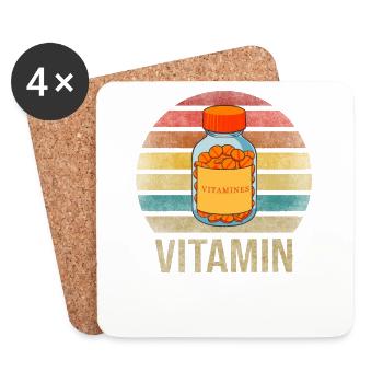 Vitamins Pills Retro Sunset Vintage - Coasters (set of 4) - white - Front