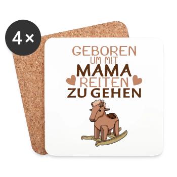 Baby Pferd Reiten Spruch - Untersetzer (4er-Set) - Weiß - Vorne