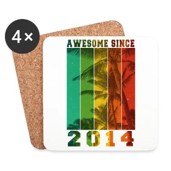 Awesome Since 2014 - Coasters (set of 4) - white - Front