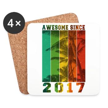 Großartig seit 2017 - Untersetzer (4er-Set) - Weiß - Vorne