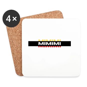 MIMIMI Dreifarbig Logo - Untersetzer (4er-Set) - Weiß - Vorne
