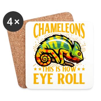 Caméléons c’est ainsi que Eye Roll - Dessous de verre (lot de 4) - blanc - Devant