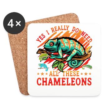 Yes I really do need all these Chameleons - Untersetzer (4er-Set) - Weiß - Vorne
