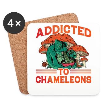 Addicted to Chameleons - Coasters (set of 4) - white - Front