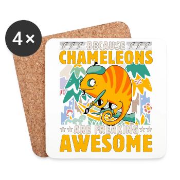 Parce que les caméléons sont impressionnants - Dessous de verre (lot de 4) - blanc - Devant
