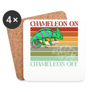 Chameleon on Chameleon off - Untersetzer (4er-Set) - Weiß - Vorne