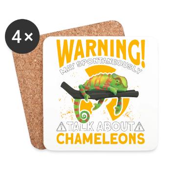 Warning may spontaneously talking about chameleons - Untersetzer (4er-Set) - Weiß - Vorne
