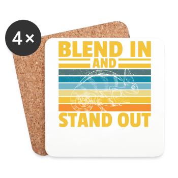 Blend in and stand out - Coasters (set of 4) - white - Front