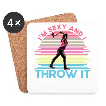 I'm sexy and I throw it - Untersetzer (4er-Set) - Weiß - Vorne
