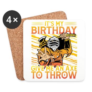 It's my Birthday give me an Axe to throw - Untersetzer (4er-Set) - Weiß - Vorne