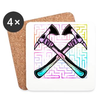 Axe throwing - Coasters (set of 4) - white - Front
