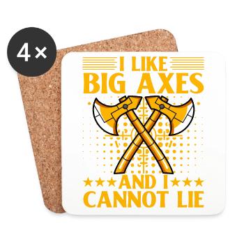 I like Big Axes and cannot lie - Untersetzer (4er-Set) - Weiß - Vorne