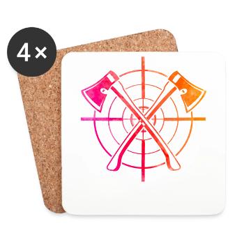 Axe Throw Retro - Coasters (set of 4) - white - Front