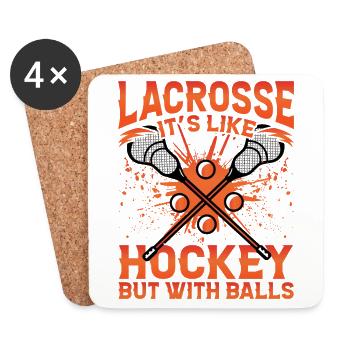 Lacrosse it's like Hockey but with Balls - Coasters (set of 4) - white - Front