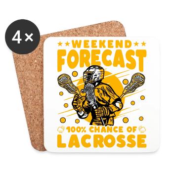 Prévisions du week-end 100% de chances de crosse - Dessous de verre (lot de 4) - blanc - Devant