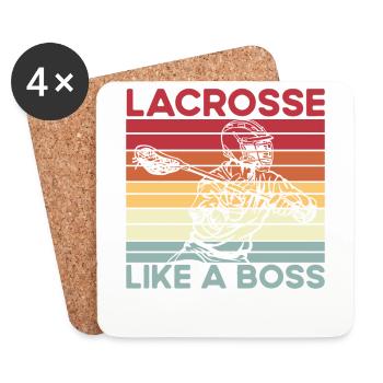 Lacrosse like a Boss - Untersetzer (4er-Set) - Weiß - Vorne