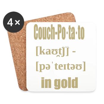couch potato in gold - Untersetzer (4er-Set) - Weiß - Vorne