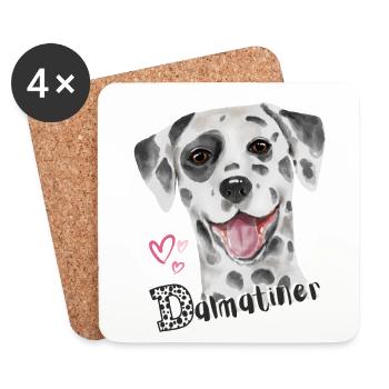 Dalmatiner Love - Untersetzer (4er-Set) - Weiß - Vorne