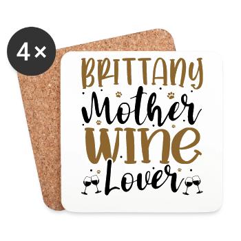 Wine Lover BRITTANY Mother - Coasters (set of 4) - white - Front