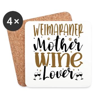 Wine Lover WEIMARANER Mother - Coasters (set of 4) - white - Front