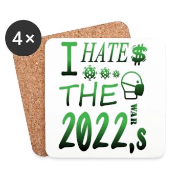 Ich hasse 2022 - Untersetzer (4er-Set) - Weiß - Vorne