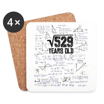 Square root of 529 math nerd 23rd birthday - Coasters (set of 4) - white - Front