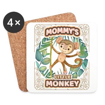 Cute monkey funny saying, kids, mommys monkey - Coasters (set of 4) - white - Front