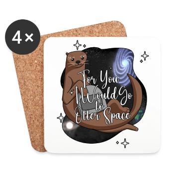 Pour toi, j’irais à Otter Space - Dessous de verre (lot de 4) - blanc - Devant