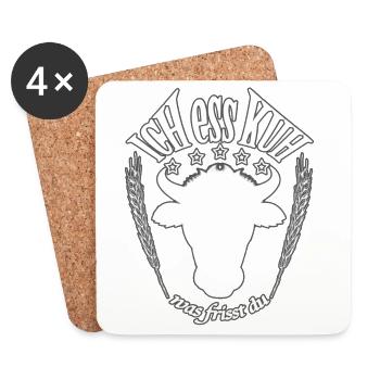 I eat cow what do you eat? Meat Vegan - Coasters (set of 4) - white - Front