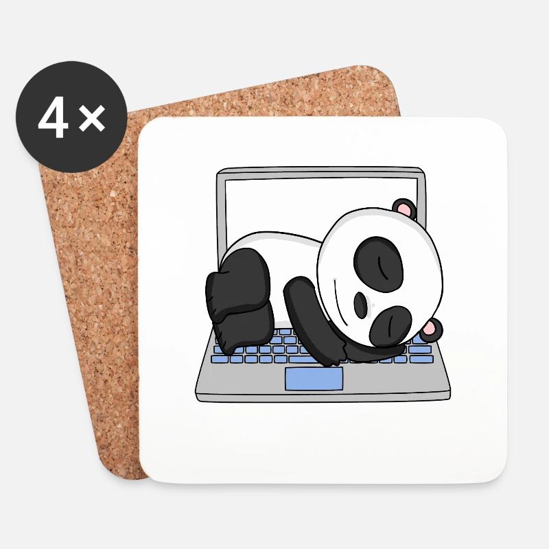 Panda - Untersetzer (4er-Set) - Weiß