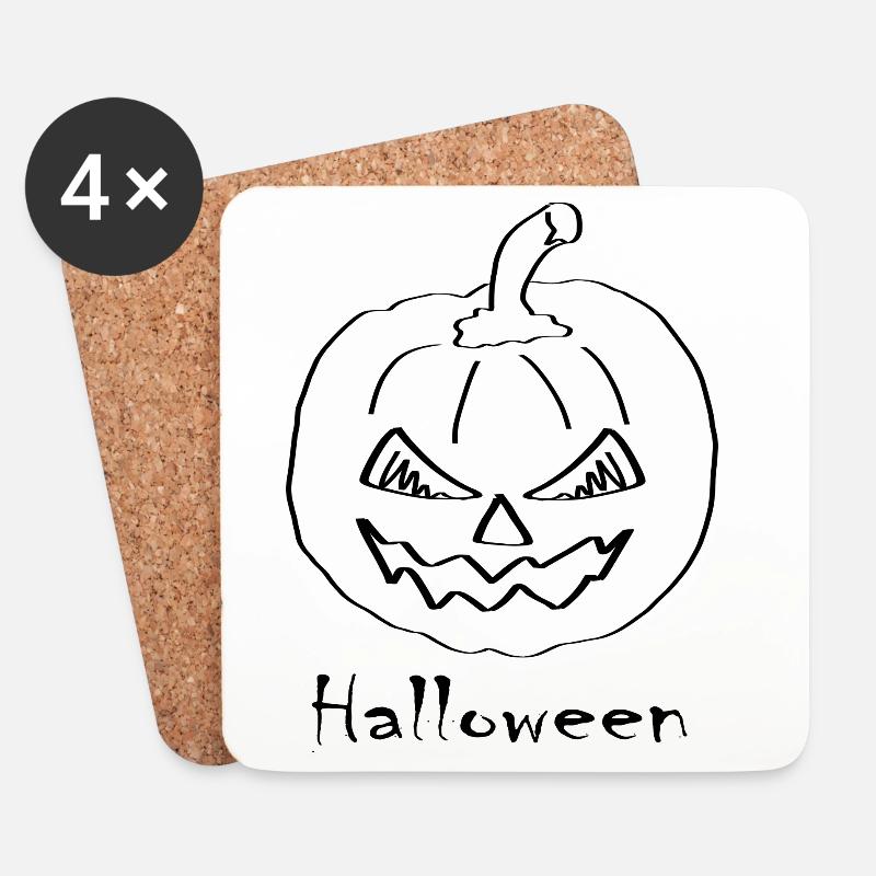 Halloween-1 - Untersetzer (4er-Set) - Weiß