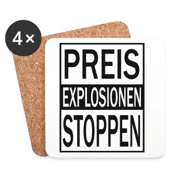 Preisexplosionen Stoppen - Untersetzer (4er-Set) - Weiß - Vorne