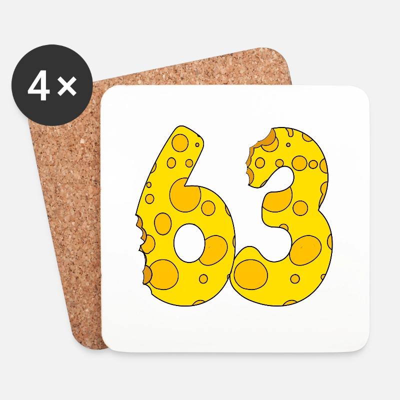 63 Jahre alt - 63. Geburtstag Geschenk - 1963 - Untersetzer (4er-Set) - Weiß