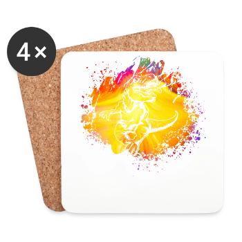 Dinosaure - Dessous de verre (lot de 4) - blanc - Devant