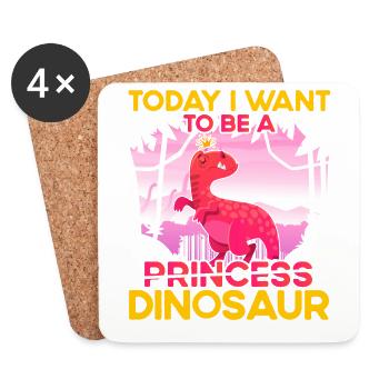 Aujourd’hui, je veux être un dinosaure - Dessous de verre (lot de 4) - blanc - Devant
