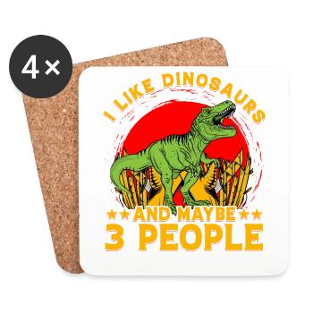 I like Dinosaurs and maybe 3 People - Coasters (set of 4) - white - Front
