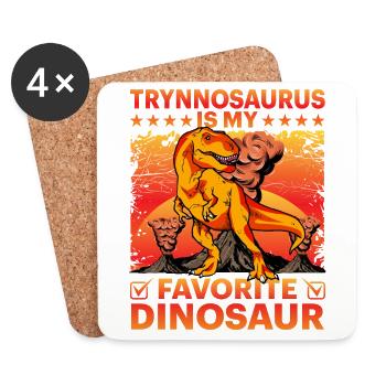 Trynnosaurus est mon dinosaure préféré - Dessous de verre (lot de 4) - blanc - Devant