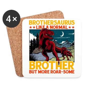 Brothersaurus comme un Brother normal mais plus Roar - Dessous de verre (lot de 4) - blanc - Devant