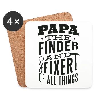 Mr Fix It Funny Dad Outils de fête des pères - Dessous de verre (lot de 4) - blanc - Devant