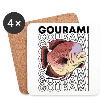 Giant Gourami Fish 80's Monster Fish Keeper - Coasters (set of 4) - white - Front