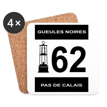 62 pas de calais - Dessous de verre (lot de 4) - blanc - Devant