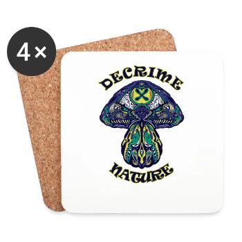 Decrime Nature Colorful Magic Mushroom Trippy - Coasters (set of 4) - white - Front
