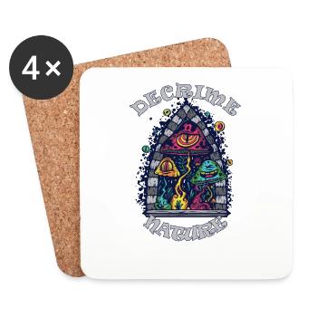 Decrime Nature Colorful Magic Mushroom Trippy - Untersetzer (4er-Set) - Weiß - Vorne