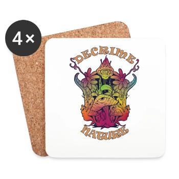 Decrime Nature Champignon Magique Coloré Trippy - Dessous de verre (lot de 4) - blanc - Devant