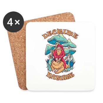 Decrime Nature Colorful Magic Mushroom Trippy - Untersetzer (4er-Set) - Weiß - Vorne
