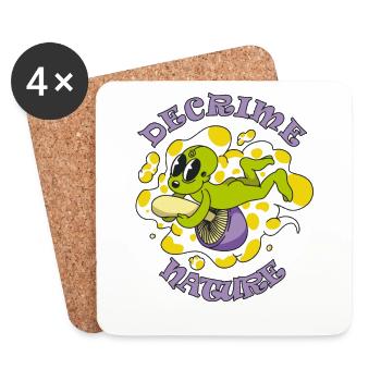 Decrime Nature Colorful Magic Mushroom Trippy - Coasters (set of 4) - white - Front